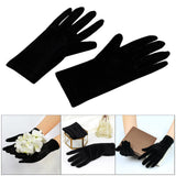 Maxbell Fashion Short Velvet Gloves Full Finger Wrist Length for Party Opera Women