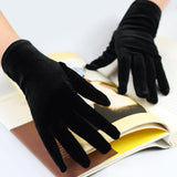 Maxbell Fashion Short Velvet Gloves Full Finger Wrist Length for Party Opera Women