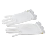 Maxbell Bridal Gloves Bridesmaid Ruffle Finger Short Satin Gloves for Opera