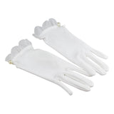 Maxbell Bridal Gloves Bridesmaid Ruffle Finger Short Satin Gloves for Opera