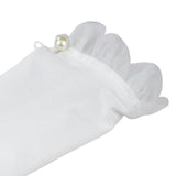 Maxbell Bridal Gloves Bridesmaid Ruffle Finger Short Satin Gloves for Opera