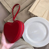 Maxbell Small Heart Shaped Purse with Hand Strap PU Leather for Girls Women Ladies