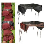 Maxbell Steampunk Waist Bag Pouch Fanny Pack Costume for Fancy Dress Medieval Party Black