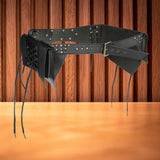 Maxbell Steampunk Waist Bag Pouch Fanny Pack Costume for Fancy Dress Medieval Party Black