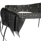 Maxbell Steampunk Waist Bag Pouch Fanny Pack Costume for Fancy Dress Medieval Party Black