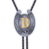 Maxbell Bolo Tie Necklace Letter Pendant Chain Casual for Hoodies Anniversary suits B