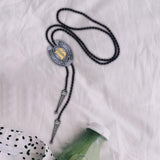 Maxbell Bolo Tie Necklace Letter Pendant Chain Casual for Hoodies Anniversary suits B