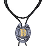 Maxbell Bolo Tie Necklace Letter Pendant Chain Casual for Hoodies Anniversary suits B