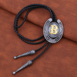 Maxbell Bolo Tie Necklace Letter Pendant Chain Casual for Hoodies Anniversary suits B