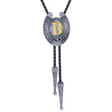 Maxbell Bolo Tie Necklace Letter Pendant Chain Casual for Hoodies Anniversary suits B