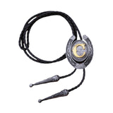 Maxbell Bolo Tie Necklace Letter Pendant Chain Casual for Hoodies Anniversary suits C