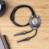Maxbell Bolo Tie Necklace Letter Pendant Chain Casual for Hoodies Anniversary suits C