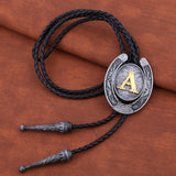 Maxbell Bolo Tie Necklace Letter Pendant Chain Casual for Hoodies Anniversary suits A