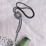 Maxbell Bolo Tie Necklace Letter Pendant Chain Casual for Hoodies Anniversary suits A