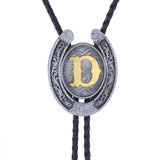 Maxbell Bolo Tie Necklace Letter Pendant Chain Casual for Hoodies Anniversary suits D