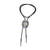 Maxbell Bolo Tie Necklace Letter Pendant Chain Casual for Hoodies Anniversary suits D