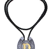 Maxbell Bolo Tie Necklace Letter Pendant Chain Casual for Hoodies Anniversary suits D