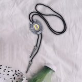 Maxbell Bolo Tie Necklace Letter Pendant Chain Casual for Hoodies Anniversary suits D