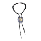 Maxbell Bolo Tie Necklace Letter Pendant Chain Casual for Hoodies Anniversary suits D