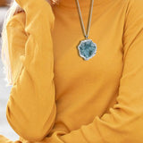 Maxbell Stone Pendants Necklace Accessories for Gift Anniversary Girlfriend Blue