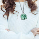 Maxbell Stone Pendants Necklace Accessories for Gift Anniversary Girlfriend Green