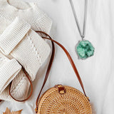 Maxbell Stone Pendants Necklace Accessories for Gift Anniversary Girlfriend Green