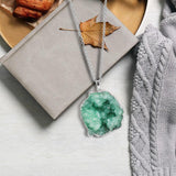 Maxbell Stone Pendants Necklace Accessories for Gift Anniversary Girlfriend Green