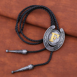 Maxbell Bolo Tie Necklace Letter Pendant Chain Casual for Hoodies Anniversary suits F