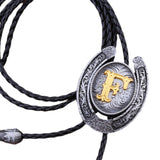 Maxbell Bolo Tie Necklace Letter Pendant Chain Casual for Hoodies Anniversary suits F
