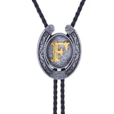 Maxbell Bolo Tie Necklace Letter Pendant Chain Casual for Hoodies Anniversary suits F
