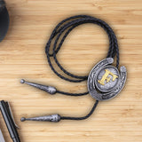Maxbell Bolo Tie Necklace Letter Pendant Chain Casual for Hoodies Anniversary suits F