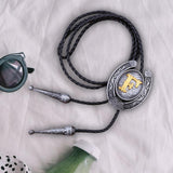 Maxbell Bolo Tie Necklace Letter Pendant Chain Casual for Hoodies Anniversary suits F