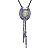 Maxbell Bolo Tie Necklace Letter Pendant Chain Casual for Hoodies Anniversary suits F