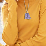 Maxbell Stone Pendants Necklace Accessories for Gift Anniversary Girlfriend Purple