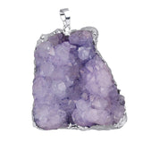 Maxbell Stone Pendants Necklace Accessories for Gift Anniversary Girlfriend Purple
