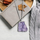 Maxbell Stone Pendants Necklace Accessories for Gift Anniversary Girlfriend Purple