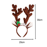 Maxbell Christmas Deer Antlers Headband Deer Antler Ears Hair Band for Party Favors Deep Brown