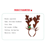 Maxbell Christmas Deer Antlers Headband Deer Antler Ears Hair Band for Party Favors Deep Brown
