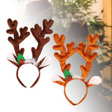 Maxbell Christmas Deer Antlers Headband Deer Antler Ears Hair Band for Party Favors Deep Brown