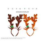 Maxbell Christmas Deer Antlers Headband Deer Antler Ears Hair Band for Party Favors Deep Brown