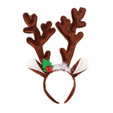 Maxbell Christmas Deer Antlers Headband Deer Antler Ears Hair Band for Party Favors Deep Brown