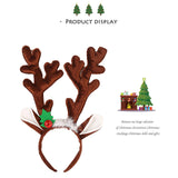 Maxbell Christmas Deer Antlers Headband Deer Antler Ears Hair Band for Party Favors Deep Brown