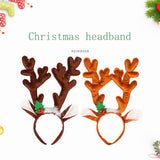 Maxbell Christmas Deer Antlers Headband Deer Antler Ears Hair Band for Party Favors Deep Brown