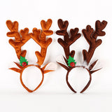 Maxbell Christmas Deer Antlers Headband Deer Antler Ears Hair Band for Party Favors Deep Brown