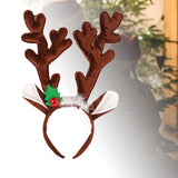 Maxbell Christmas Deer Antlers Headband Deer Antler Ears Hair Band for Party Favors Deep Brown