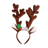 Maxbell Christmas Deer Antlers Headband Deer Antler Ears Hair Band for Party Favors Deep Brown