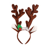 Maxbell Christmas Deer Antlers Headband Deer Antler Ears Hair Band for Party Favors Deep Brown