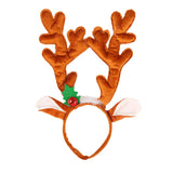 Maxbell Christmas Deer Antlers Headband Deer Antler Ears Hair Band for Party Favors Turmeric