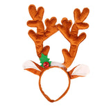 Maxbell Christmas Deer Antlers Headband Deer Antler Ears Hair Band for Party Favors Turmeric
