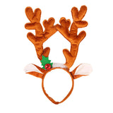 Maxbell Christmas Deer Antlers Headband Deer Antler Ears Hair Band for Party Favors Turmeric